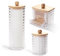 GIDWRIY 3 Pezzi Porta Cotone Dischetti,Contenitore Dischetti Struccanti,Cotton Pad Dispenser Cotton Fioc per Bagno,Portadischetti da Trucco,Organizer Cottons Fioc e Dischetti,Organizzatore Trucchi