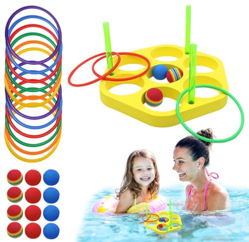 Pool för kastning med flytande skumbollar | x kastringar pool barn för vuxna utomhus trädgård bakgård strand fest sommar