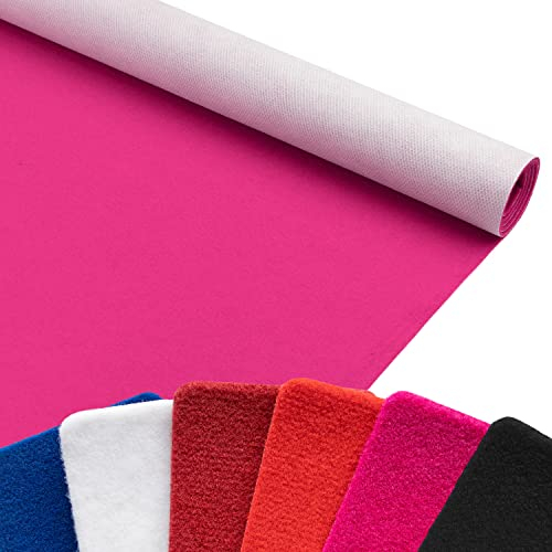 Primaflor Event-Teppich Meterware Salsa - 1,00m x 2,00m, Pink, Viele Farben, Rutschfester Gangläufer, Schwer Entflammbarer Hochzeits-Läufer, B1 Messeteppich