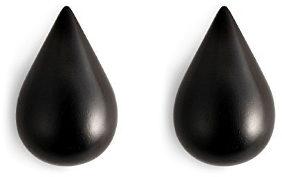 Normann Copenhagen - Wandhaken, Haken, Wandaufhängung - Dropit Hooks - Größe: S - 2er Set - Schwarz