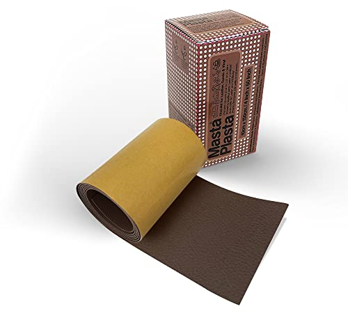 MastaPlasta Original Self-Adhesive Leather Repair Patch - Mid-Brown 150cm x 10cm (60 x 4in). Your Quick and Easy All-in-One Upholstery-Quality Leather Repair Kit for Sofas, Car Seats, Bags & DIY