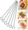 6 x Metal BBQ Skewers BBQ Food Meat Kebab Skewers Grill Meat Cooking Steel Sticks Barbecue