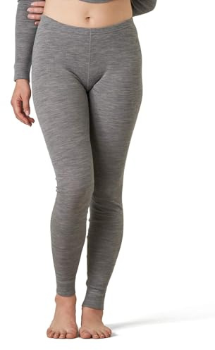 LAPASA Donna 100% Lana Merino Leggings Termici Peso Medio Lunghi Traspiranti Pantaloni L49 Grigio (Pantaloni) S