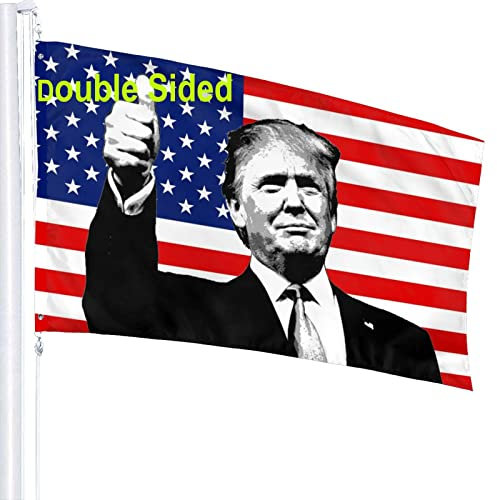 DGFhk Donald-Trump Drapeau d'extérieur 0,9 x 1,5 m Très bonne décoration pour la maison et le jardin Drapeau durable résistant à la décoloration pour toutes les conditions météorologiques