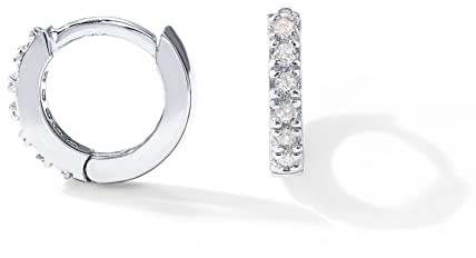 PAVOI 14K Cubic Zirconia Mini Huggies (Mini, White Gold)