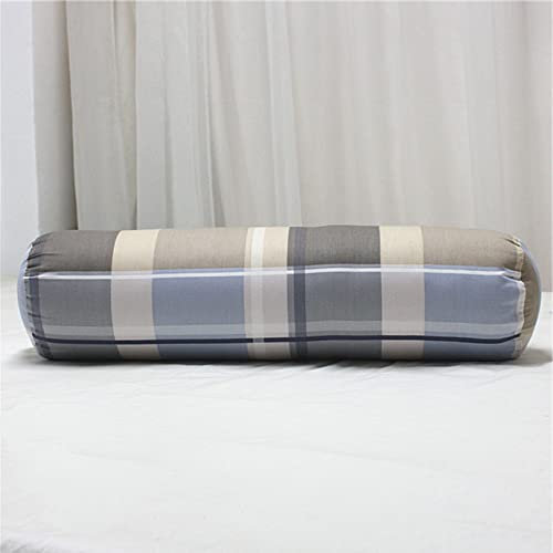 EN AyuL Runder Nackenrolle, langer Kissenbezug, nur Bezug, 100 % Baumwolle, weich, atmungsaktiv, zylindrischer Kissenbezug, waschbar (15 x 60 cm, S)