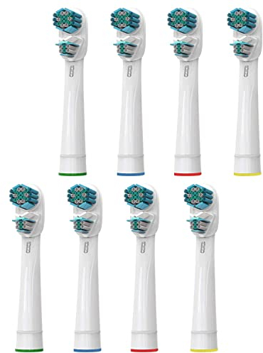 KongKay Brossettes de Rechange, 8 Têtes Compatibles Avec les Oralb double clean Brosses à Dents Électriques, Têtes doubles pour un meilleur nettoyage