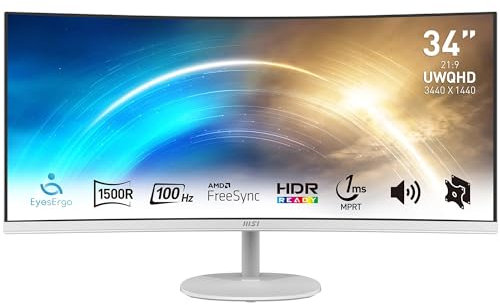 Monitorius MSI PRO MP341CQW 34inch VA UWQHD Curved 100Hz 4ms 2xHDMI2.0 DP Speakers