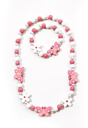 BZKSER schmuckset mädchen- 2 pcs Ketten für Mädchen Halsketten für Holz Schmuck Set Kette,Halskette Mädchen,Enthalten Halskette,Armbänder,für Mädchen Party Geburtstaggeschenk