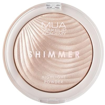 MUA Makeup Academy Poudre surlignante Shimmer, soie d'huître – Finition brillante hautement pigmentée, 8 g