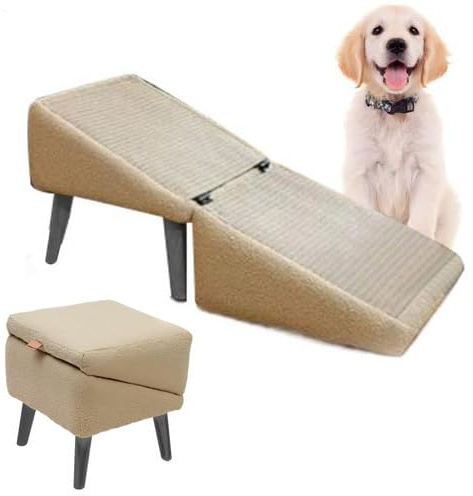 New Foldable Dog Steps, Pet Ramps For Dogs Cat, Dogs Stairs & Steps For Bed Sofa, Portable Foot Stool For Small Medium Dog, Non-Slip Lightweight