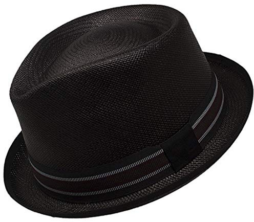 Gamboa Original unisex kort brätte Panamahatt stadsstil svart, svart, S