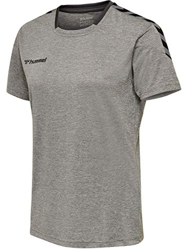 hummel Damen Hmlauthentic Poly Jersey Woman S/S Trikot, Grey Melange, S EU