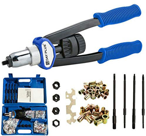 Blindnietzange Set, Nietmutternzange Set 150-tlg,Niet-Zange inkl. 150 Nietmuttern, Profi Blindnietzange schwere Ausführung mit Griffschutz