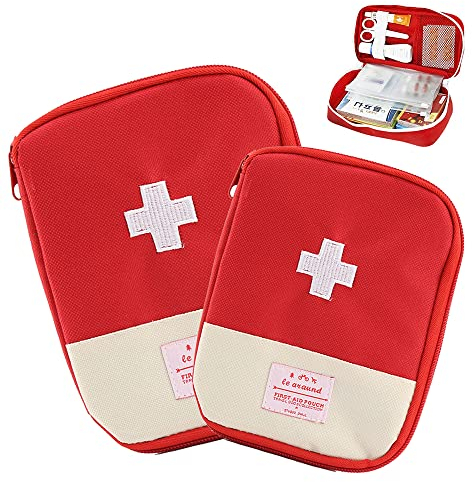 CHmiss Mini Borsa Medica, 2 Pezzi, Astuccio Di Primo Soccorso, Portatile, Astuccio Di Soccorso Portatile, Per Escursionismo, Zaino