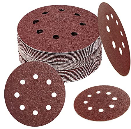 Sanding Discs,Sander Pads 125mm Round Sanding Sandpaper Hook and Loop 10 x 40/60/180 Mixed Grits Sandpaper 8 Holes 5 Inch Sheet for Random Orbital Sander