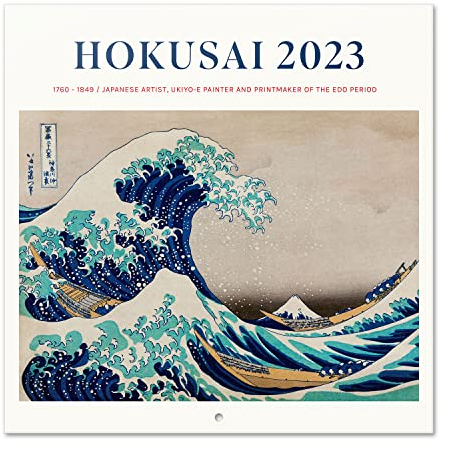 Grupo Erik Wandkalender 2023, Japanische Kunst Wandkalender, Die Größe Welle vor Kanagawa, Kalender zum Aufhängen, Kalender 2023 Wandkalender, offizielle Lizenz, FSC zertifiziert Hokusai