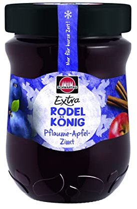Schwartau Extra Rodelkönig Pflaume-Apfel-Zimt, Winterkonfitüre, 340 g Glas