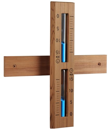 Foxyoo Sauna Sand Timer - 15 Minute Timer Sauna Accessories, Handmade of Canadian Red Cedar