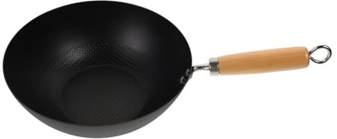 Ciieeo Japanese Style Small Wok Pan Iron Pot Bottom Cooking Pot Heat Insulation Handle