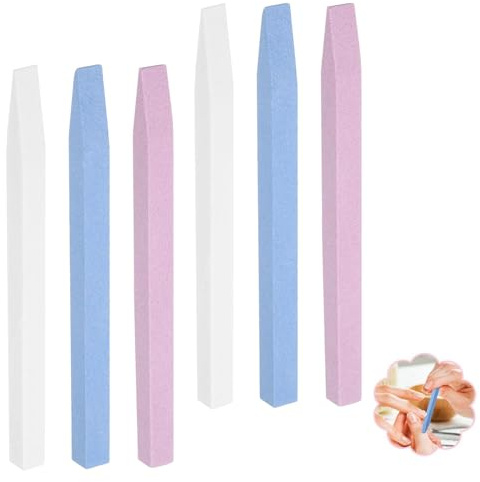LZZEM 6PCS Nail File Buffing Stick Set Professional Double-Sided Nail Buffer Nail Polishing Stick Quartz Stone Nail Filing Buffer Manicure Tool for Salon & Home Nail Care