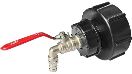 Kadryxon IBC Auslaufhahn IBC Adapter Wassertank S100x8 / S60X6 Grobgewinde - 3/4 Kugelhahn Auslaufventil Regenwassertank für Auslaufhahn mit Schlauchverschraubung