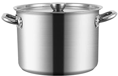 Olla grande de acero inoxidable de 30 L, conducción rápida del calor, perfecta para sopas, guisos, cazuelas y artículos esenciales de cocina, utensilios de cocina duraderos