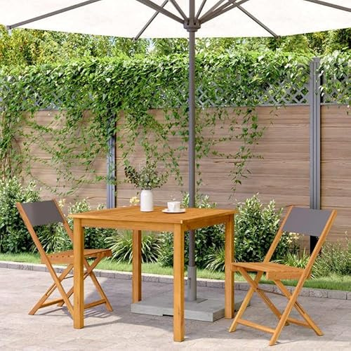 Eleganz Lot de 2 chaises de bistrot anthracite – Bois massif d'acacia avec finition à l'huile et housse en tissu (100 % polyester) – Durable et élégante pour jardin, terrasse ou balcon