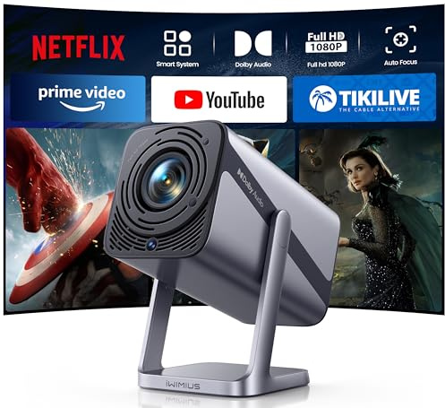 Vidéoprojecteur 4K【Netflix Ready/Dolby】 Auto Focus/Keystone 30000 Lumens Projecteur Portable 4K Courte Focale, Rotatif 360° Rétroprojecteur WiFi6 Bluetooth FHD 1080P Zoom 50% Projecteur Home Cinéma