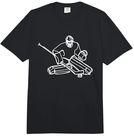Hockey sur Glace Gardien de But Sketch Hockey Training Comfort Colors Adult Heavyweight T-Shirt