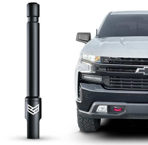 RONIN FACTORY Truck Antenna for Chevy Silverado & GMC Sierra Accessories (2014+) Anti Theft - Carwash Safe Short Replacement Antenna (5 Inch Flexible)