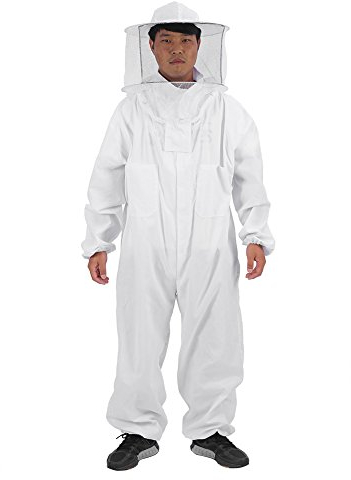 Jacksking Imkeranzug, Imkeranzug, Professionelle Imker-Schutzausrüstung Biene, die Ganzkörperimker-Anzughut hält(XL)