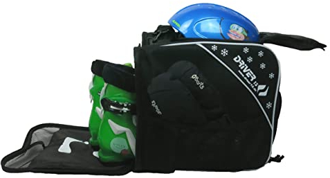 Driver13 Kinder Skistiefeltasche, Designed in Deutschland und seit vielen Jahren bewährt (schwarz)
