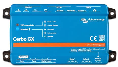 Victron Energy Cerbo GX für Systemüberwachung und Steuerung - Fernzugriff und Steuerung mit Victron Remote Monitoring (VRM) & VictronConnect App - Kompatibel mit Marine MFDs