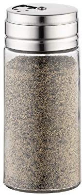 Fox Run 5167 Glass Spice Jar with Stainless Steel Shaker Lid, 6 Ounce, Clear Container for Seasonings, 1 Count (Pack of 1)