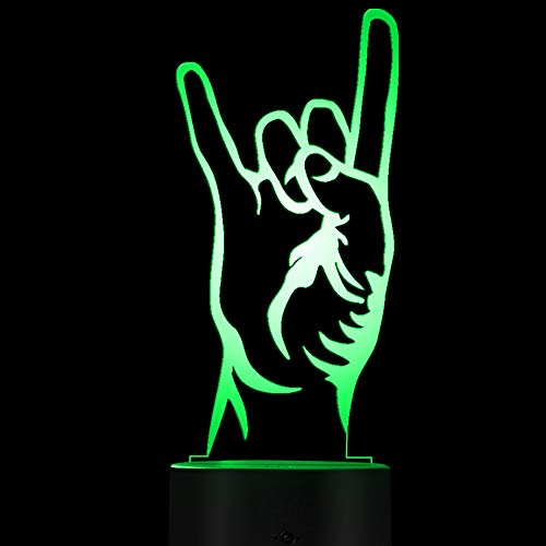 Jinson well 3D rock 'n' roll gesten Lampe optische Illusion Nachtlicht, 7 Farbwechsel Touch Switch Tisch Schreibtisch Dekoration Lampen mit Acryl Flat ABS USB Kabel Spielzeug