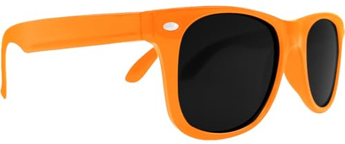 Mustavo Kids Childrens Sunglasses Gloss Finish 100% UV400 Protection Fashion Glasses Fun Vibrant Colours For Ages 3-9 Years Old Boys Girls (Orange)