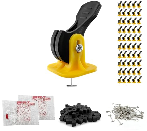 50 Stücke Fliesen Nivelliersystem 2mm Fliesenabstandshalter Fliesenkeile Nivelliersystem Zubehör mit Fliesen Abstandshalter Fliesenkreuze für Boden Nivelliersystem Werkzeug