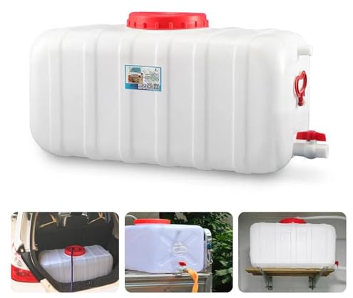 Heavy Duty Water Container Plastic Water Storage Carrier with Tap 50l 80l 110l 200l Water Tank Water Bottle Dispenser for Camping Caravan Hiking Outdoor(Size:50L)