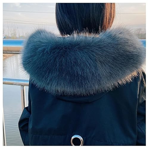 BrightGlow Col à capuche en fourrure synthétique pour l'hiver - Chaud - Pour l'hiver - Écharpe d'hiver - Col en fourrure synthétique - Col en fourrure de renard - Col en fausse fourrure - Pour capuche