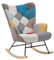 Vente-unique-Sillón Mecedora de Tela Patchwork Multicolor ELMINA II
