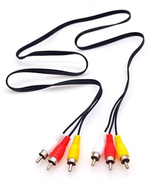 JZK 1,2 m Câble composite AV rouge jaune blanc 3 RCA mâle vers 3 RCA mâle, câble audio vidéo pour connecter un lecteur VHS/vidéo/DVD au téléviseur