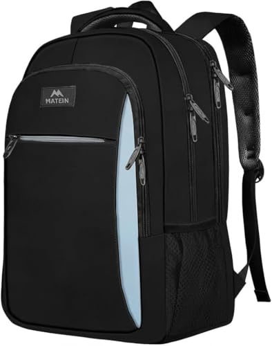 MATEIN Travel Laptop Backpack, Work Bag Lightweight Laptop Bag, Black Blue | Anti Theft Business Backpack, Water Resistant School Rucksack Gift for Men and Women