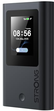 STRONG 5G Portable WiFi 6 Router AX1800, Unlocked 5G Mobile Hotspot with eSIM & 5GB Data, up to 3.4Gbps 5G Download Speed, No SIM Needed, 4500mAh Battery, ideal for Travel, Caravan, or Business