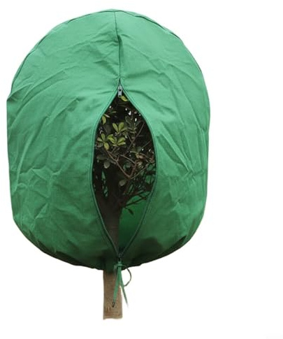 Protección invernal para plantas, protección contra heladas, saco con cremallera y cordón de tela no tejida, protección contra heladas (71 x 47 pulgadas)