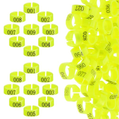 Alipis Anelli Numerati per Zampe di Piccione 001-100 in Plastica Pp Riutilizzabili 8mm Chiusura Sicura per Piccoli Polli e Allevamenti Avicoli 100 Pezzi