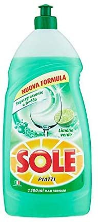 3 x Sole piatti verde limone Water Detersivo per lavastoviglie 1100 ml