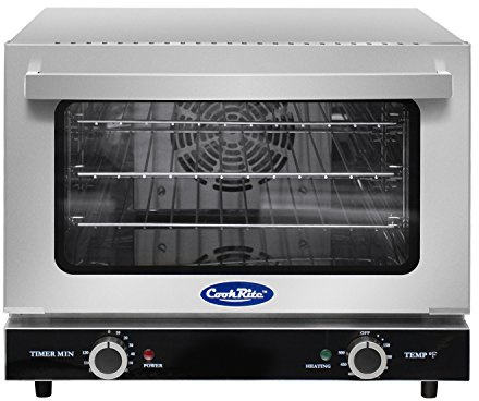 Atosa CookRite CTCO-25 Countertop Electric Convection Oven for Hotel Diner Baking | 15H x 18 3/4W x 19 3/4D | Stainless Steel, Manual Control, 120V, 1440W | (Includes: Water Line Connection Kit)
