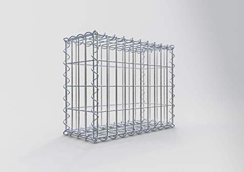 GABIONA Cestas cuadradas para gaviones, cestas de piedra rellenables, cesta de rejilla resistente a la intemperie, cesta de alambre inusual, fabricada en Alemania (50 x 40 x 20 cm)