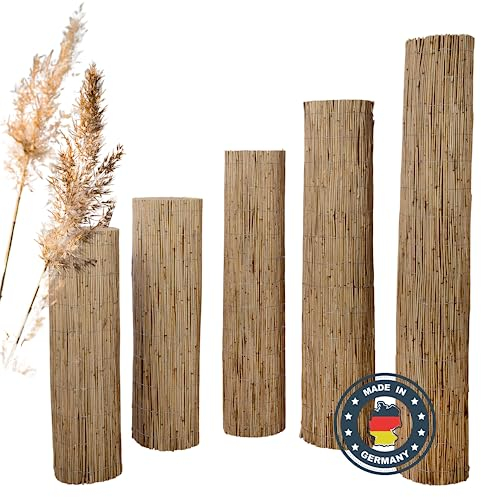 Natursache Sichtschutz | Premium Schilfrohrmatte als Sichtschutz Zaun, Blickschutz und Windschutz | Schilfrohr 1,2 x 6 m (HxL) Schilfmatte für Balkon, Terrasse und Garten | natur Sichtschutzstreifen
